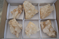 Natural Clear Quartz Clusters  x 6 From Madagascar - Toprock Gemstones and Minerals 