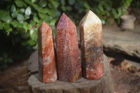 Polished Red Quartz Points From Ocean Jasper Deposit  x 6 From Madagascar