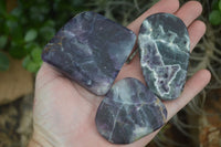 Polished Semi Translucent Watermelon Fluorite Free Forms  x 12 From Uis, Namibia - Toprock Gemstones and Minerals 