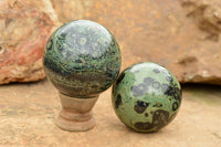 Polished Stromatolite Fossil / Kambamba Jasper Spheres  x 4 From Mahajanga, Madagascar - TopRock