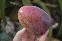 Polished Pink Rhodonite Standing Free Forms  x 3 From Madagascar - Toprock Gemstones and Minerals 