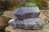 Polished Purple Lepidolite Mica Points  x 2 From Madagascar - TopRock