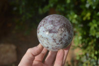 Polished Rubellite Pink Tourmaline Matrix Spheres x 3 From Madagascar