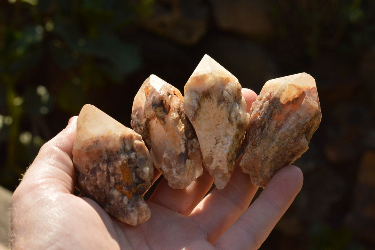 Natural Rare Super Large Hematoid Pink Pineapple Quartz newest Point from Madagascar