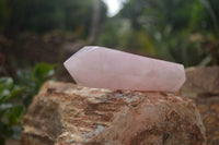 Polished Double Terminated Pink Rose Quartz Points  x 4 From Ambatondrazaka, Madagascar - TopRock