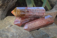 Polished Red Quartz Points From Ocean Jasper Deposit  x 6 From Madagascar