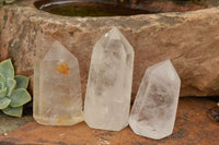 Polished Clear Quartz Crystal Points x 6 From Madagascar - TopRock