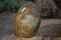 Polished Green Chrysoprase Standing Free Forms  x 3 From Ambatondrazaka, Madagascar - Toprock Gemstones and Minerals 