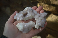 Natural Pale Lilac Spirit Quartz Clusters x 12 From Boekenhouthoek, South Africa