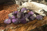 Natural Metallic Purpurite Cobbed Specimens x 12 From Erongo, Namibia