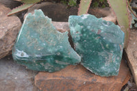 Polished  Large Emerald Mtorolite Plates  x 2 From Zimbabwe