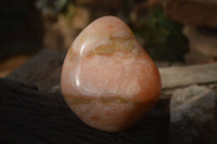 Polished Orange Twist Calcite Standing Free Forms x 3 From Maevantanana, Madagascar