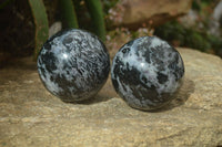 Polished Gabbro Merlinite Spheres  x 2 From Ambatondrazaka, Madagascar