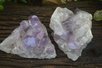 Natural Jacaranda Amethyst Clusters  x 2 From Zambia - Toprock Gemstones and Minerals 