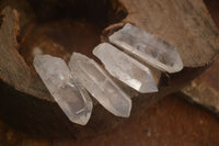 Natural Single Etched Clear Quartz Crystals x 35 From Mpika, Zambia