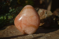 Polished Orange Twist Calcite Standing Free Forms x 3 From Maevantanana, Madagascar