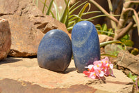 Polished Blue Lazulite Standing Free Forms  x 2 From Madagascar - TopRock