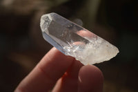 Natural Single Etched Clear Quartz Crystals x 35 From Mpika, Zambia