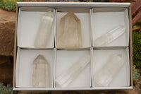 Polished Clear Quartz Crystal Points x 6 From Madagascar - TopRock