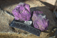 Natural Metallic Purpurite Cobbed Specimens x 12 From Erongo, Namibia