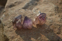 Natural Window Amethyst Crystals  x 35 From Chiredzi, Zimbabwe