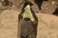 Polished Septaria (Yellow Calcite & Aragonite) Points x 2 From Mahajanga, Madagascar - TopRock