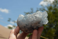 Polished Blue Celestite Crystal Egg Geodes  x 4 From Sakoany, Madagascar - TopRock