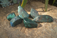 Polished Conglomerate Malachite & Cuprite Free Forms  x 6 From Toprock Farm, Namibia - Toprock Gemstones and Minerals 