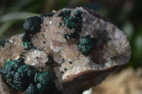 Natural Rare Ball Malachite On Drusy Quartz & Dolomite Matrix  x 1 From Congo - Toprock Gemstones and Minerals 