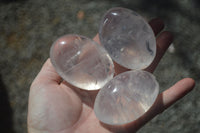 Polished Extra Large Girasol Pearl Quartz Palm Stones  x 8 From Ambatondrazaka, Madagascar - Toprock Gemstones and Minerals 