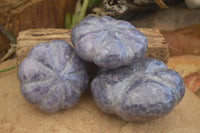 Polished Purple Lepidolite Pumpkin Carvings  x 3 From Zimbabwe - Toprock Gemstones and Minerals 