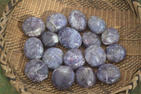 Polished Small Purple Lepidolite Palm Stones  x 20 From Ambatondrazaka, Madagascar - Toprock Gemstones and Minerals 