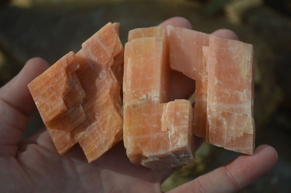 Natural New Sunset Orange Calcite Specimens  x 24 From Namibia - Toprock Gemstones and Minerals 