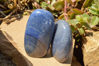 Polished Blue Lazulite Standing Free Forms  x 2 From Madagascar - TopRock