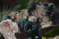 Natural Rare Ball Malachite On Drusy Quartz & Dolomite Matrix  x 1 From Congo - Toprock Gemstones and Minerals 