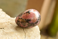 Polished Pink & Black Rhodonite Eggs  x 4 From Ambindavato, Madagascar - TopRock