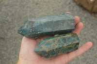 Polished Blue Apatite Points  x 4 From Madagascar - TopRock