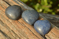 Polished Mini Highly Selected Blue Lazulite Hearts x 35 From Madagascar - TopRock