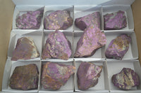 Natural Metallic Purpurite Cobbed Specimens x 12 From Erongo, Namibia