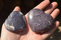 Polished Purple Lepidolite Mica Hearts  x 6 From Madagascar - TopRock