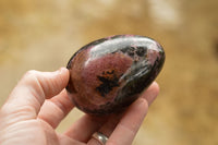 Polished Pink & Black Rhodonite Eggs  x 4 From Ambindavato, Madagascar - TopRock