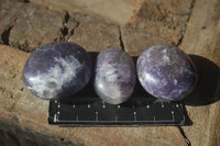 Polished Small Purple Lepidolite Palm Stones  x 20 From Ambatondrazaka, Madagascar - Toprock Gemstones and Minerals 