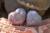 Polished Purple Lepidolite Mica Hearts  x 6 From Madagascar - TopRock