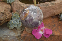 Polished Smokey Flower Amethyst Sphere  x 1 From Madagascar - TopRock