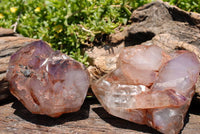 Polished Window Amethyst Crystals x 3 From Akansobe, Madagascar - TopRock