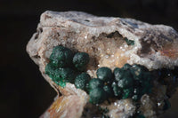 Natural Rare Ball Malachite On Drusy Quartz & Dolomite Matrix  x 1 From Congo - Toprock Gemstones and Minerals 