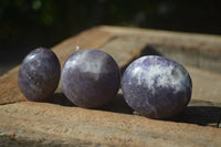 Polished Small Purple Lepidolite Palm Stones  x 20 From Ambatondrazaka, Madagascar - Toprock Gemstones and Minerals 