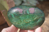 Polished Green Verdite Galet / Palm Stones x 6 From Zimbabwe