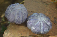 Polished Purple Lepidolite Pumpkin Carvings  x 3 From Zimbabwe - Toprock Gemstones and Minerals 