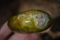 Polished Green Opal Palm Stones  x 12 From Madagascar - Toprock Gemstones and Minerals 